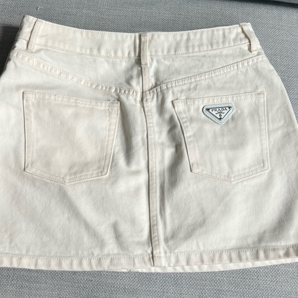Prada Women's Cream Denim Skirt - Picture 1 of 5